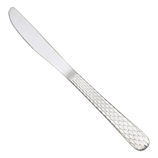 Winco 0023-08, 18/0, Hammered Finish, Med Weight Caspian Dinner Knife