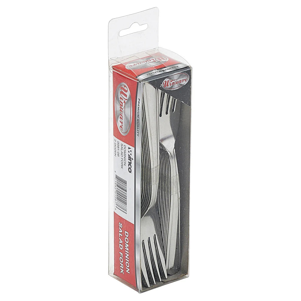 Winco 0081-06, 2doz/pk, 18/0 Medium Weight Dominion Salad Fork