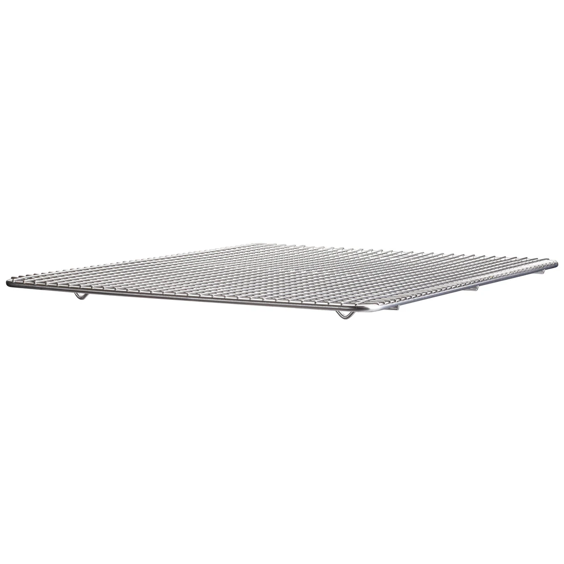 Wire Sheet Pan Grate 12/Pack thanks to its grid design and footed base, this sheet pan grate facilitates proper air circulation on all sides of your food, perfect for cooling pastries. This pan grate is made from high quality stainless steel wire for unbeatable durability and longevity. A must-have in restaurants, catering companies, and other food service facilities, this pan grate can also be used for dusting pastries and for draining excess oils and liquids.