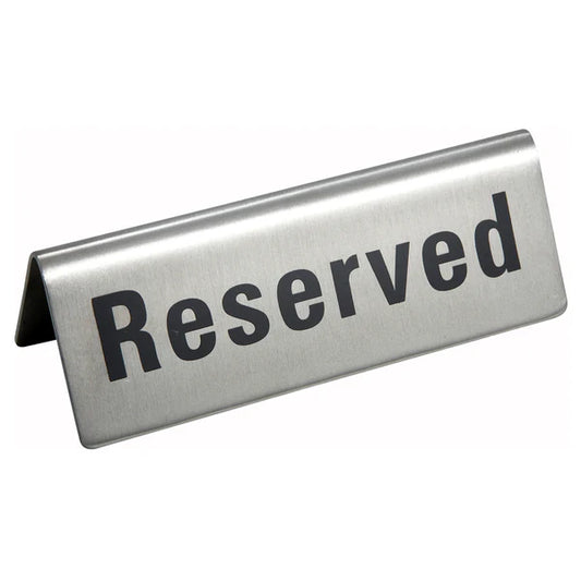 Winco RVS-4, Stainless Steel "Reserved" Tent Sign