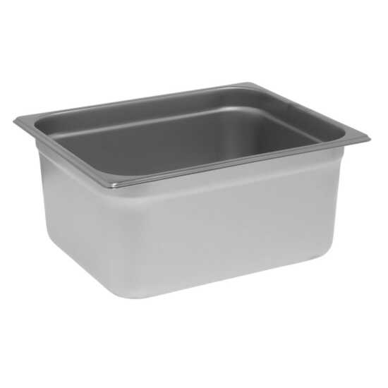 The Prepline full size 6" deep stainless steel steam table/hotel pan is designed for commercial kitchens, ideal for buffet service, food storage, and keeping dishes warm, offering durability and easy cleaning.