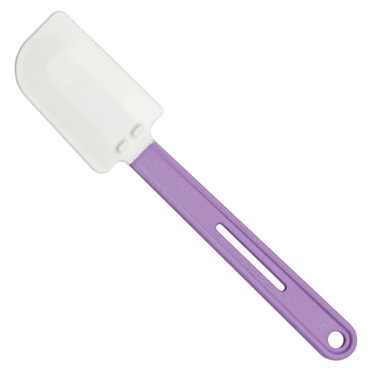 (10-1/2", 14", 16-1/4") Silicone Scraper 12/Pack solves the challenges of maintaining an allergen aware kitchen! Improve customer dining experiences while raising the bar for food safety. Designed to withstand high temperatures of up to 600°F(315°C). Prevent cross-contaminating allergens, whether its gluten, nuts or more, use this stand-out purple color to designate these scrapers as allergen-free.