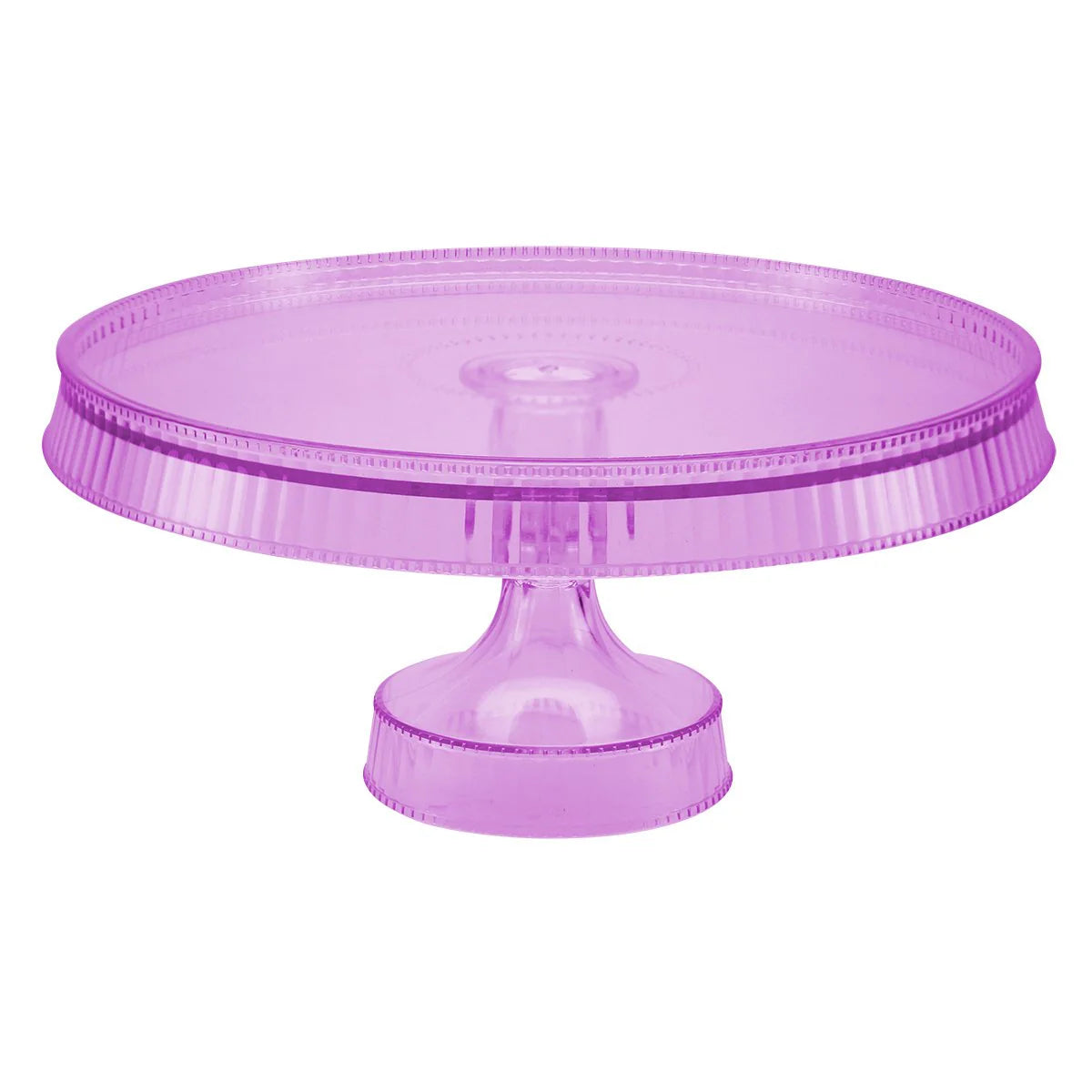 10.5" cake stand in white, silver, gold, clear, blue, and purple, perfect for displaying cakes, cupcakes, and desserts at weddings, birthdays, and special events with an elegant touch.