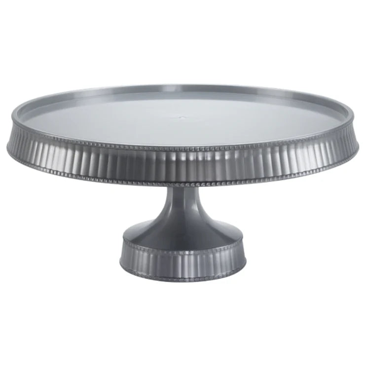 10.5" cake stand in white, silver, gold, clear, blue, and purple, perfect for displaying cakes, cupcakes, and desserts at weddings, birthdays, and special events with an elegant touch.