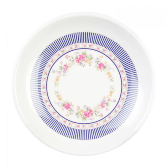 The Thunder Group Sauce Dish features a snow-white design with elegant floral accents from the Rose collection, adding authentic Asian flair to any setting. Made from durable melamine, it is BPA-free, break-resistant, shatter-resistant, lightweight, and stackable for easy handling and storage. Dishwasher safe and NSF listed, it’s ideal for serving sauces, dips, and condiments at restaurants, catered events, or home use.