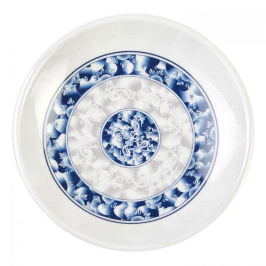 The Thunder Group Round Plate features a stone-colored base with a traditional blue dragon design, adding authentic Asian flair to any setting. Made from durable melamine, it is BPA-free, break-resistant, shatter-resistant, lightweight, and stackable for easy handling and storage. Dishwasher safe and NSF listed, it’s ideal for serving spring rolls, sushi, meatballs, fried tofu, and other Asian-inspired dishes at restaurants, catered events, or home use.