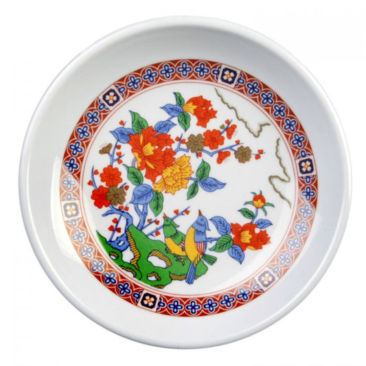 The Thunder Group Round Plate features a bright multi-colored design with floral and geometric patterns, adding authentic Asian flair to any setting. Made from durable melamine, it is BPA-free, break-resistant, shatter-resistant, lightweight, and stackable for easy handling and storage. Dishwasher safe and NSF listed, it’s ideal for serving appetizers, entrees, desserts, and more at restaurants, catered events, or home use.