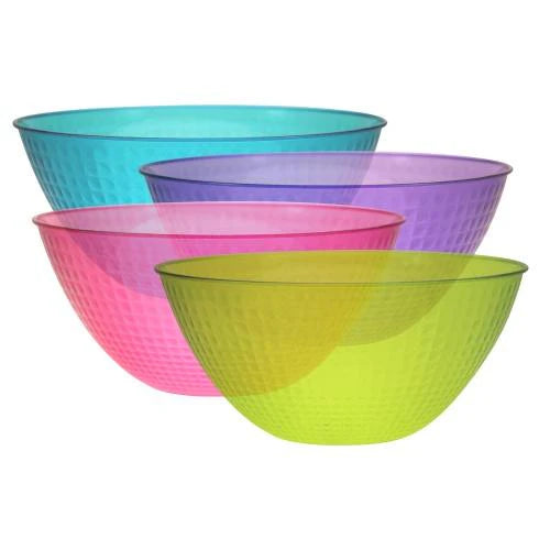 100oz Assorted Tint Pixel Plastic Bowl – Large, durable, disposable serving bowl in tinted colors for parties, buffets, and events. Ideal for salads, pasta, and snacks. Stylish and convenient for entertaining.