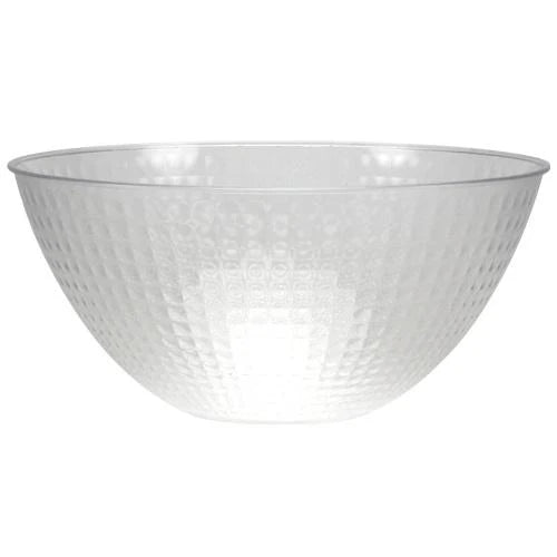 100oz Pixel Clear Plastic Bowl – Large, durable, disposable serving bowl for parties, buffets, and events. Ideal for salads, pasta, and snacks. Stylish design for elegant and convenient entertaining.
