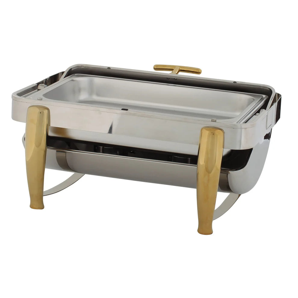 Winco 101A/101B, 8Qt Roll-Top S/S & Gold Accent Virtuoso Chafer
