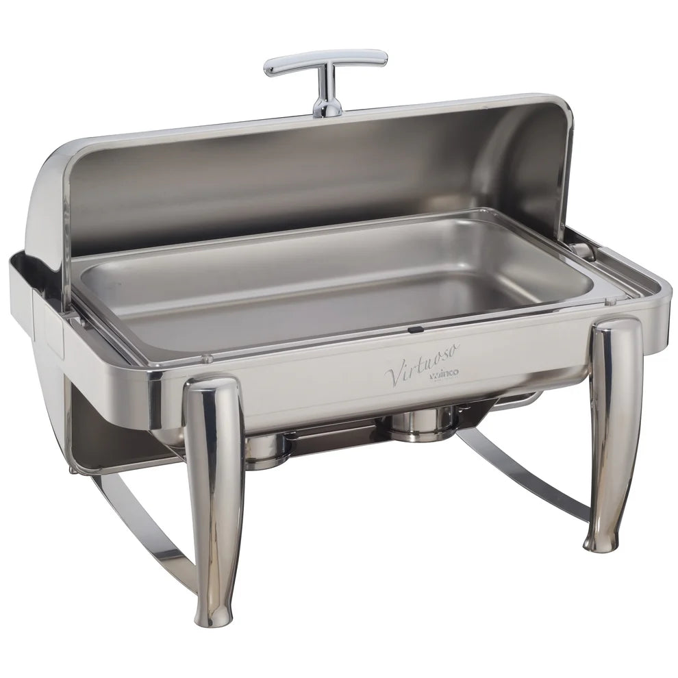 Winco 101A/101B, 8Qt Roll-Top S/S & Gold Accent Virtuoso Chafer