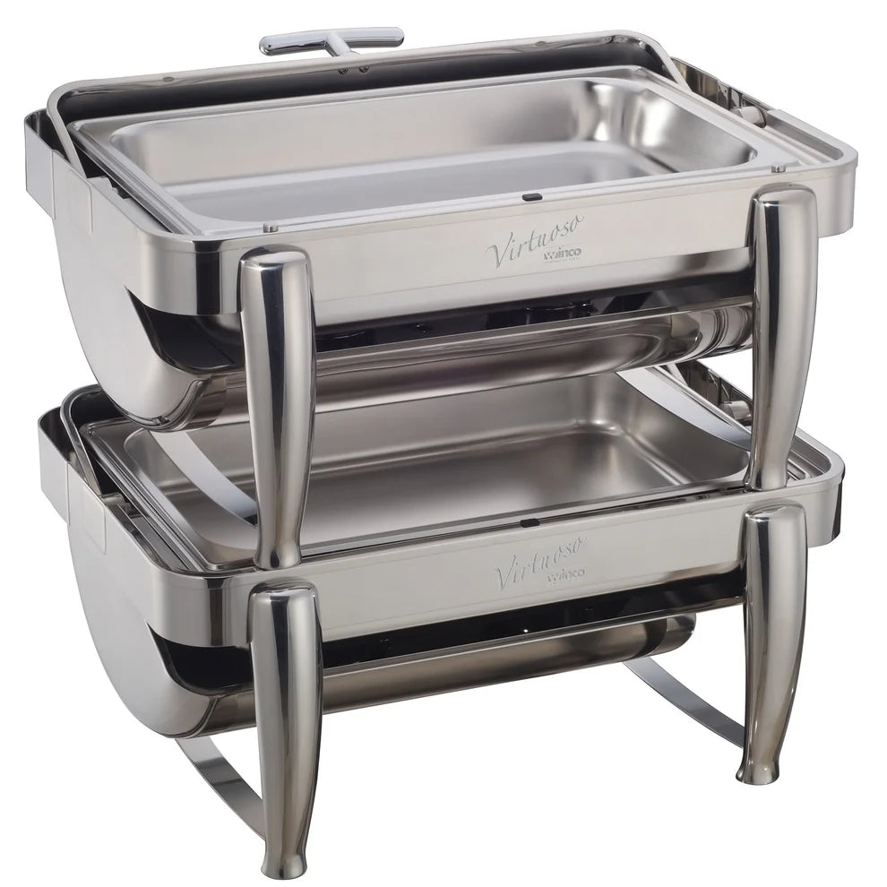 Winco 101A/101B, 8Qt Roll-Top S/S & Gold Accent Virtuoso Chafer