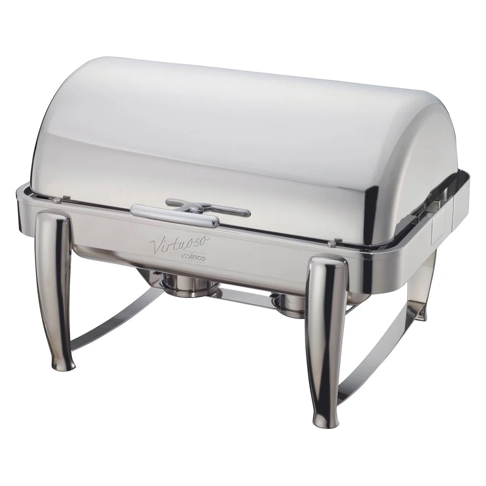 Winco 101A/101B, 8Qt Roll-Top S/S & Gold Accent Virtuoso Chafer