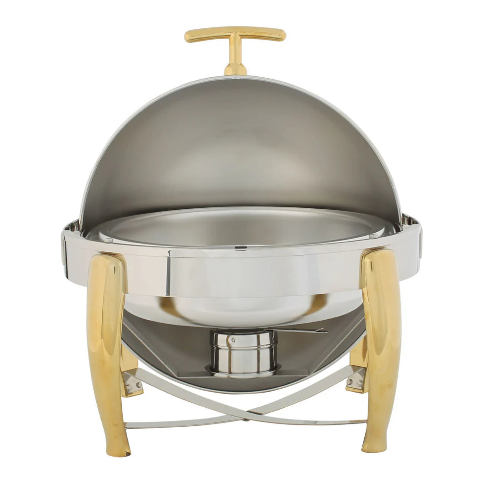 Winco 103A/103B, 6Qt Roll-Top S/S Virtuoso Round Chafers