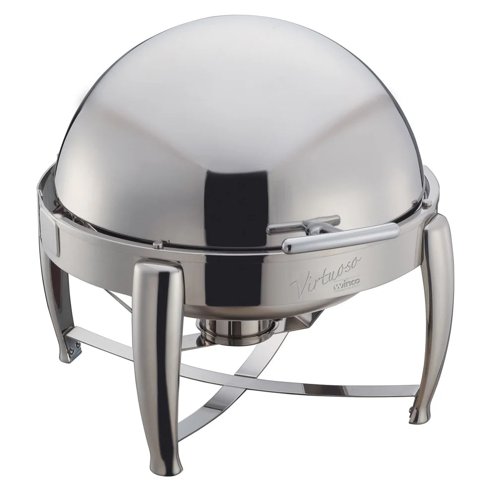 Winco 103A/103B, 6Qt Roll-Top S/S Virtuoso Round Chafers