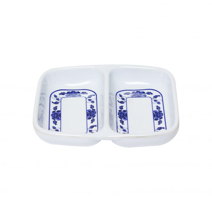 Lotus melamine twin sauce dish BPA dishwasher safe commercial foodservice