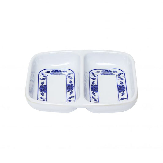 Lotus melamine twin sauce dish BPA dishwasher safe commercial foodservice