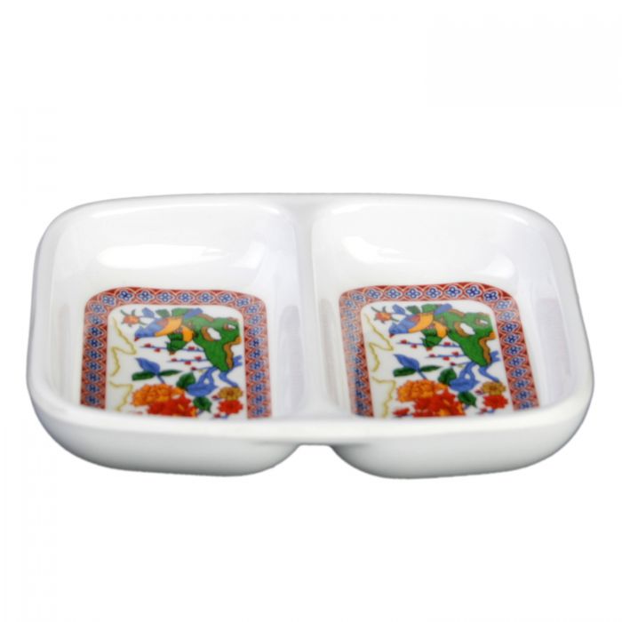 Peacock melamine twin sauce dish BPA dishwasher safe commercial use