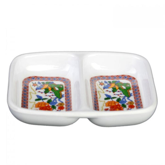 Peacock melamine twin sauce dish BPA dishwasher safe commercial use