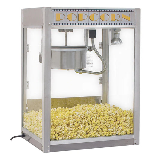 Winco 11087/11147, 8-14 oz, 120v  Silver Screen Popcorn Machine