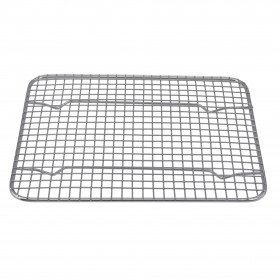8-1/4" x 10-1/2" stainless steel grate stanton trading designed to fit half-size pans. Ideal for draining, cooling, or roasting in commercial kitchens and catering services.