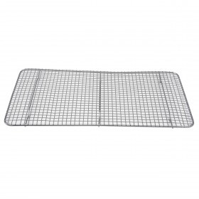 10-1/4" x 18" stainless steel grate stanton trading designed to fit full-size pans. Ideal for draining, cooling, or roasting in commercial kitchens and catering services.