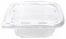 8oz Disposable Clear Hinged Tamper Evident Plastic Food Container with Secure Lid