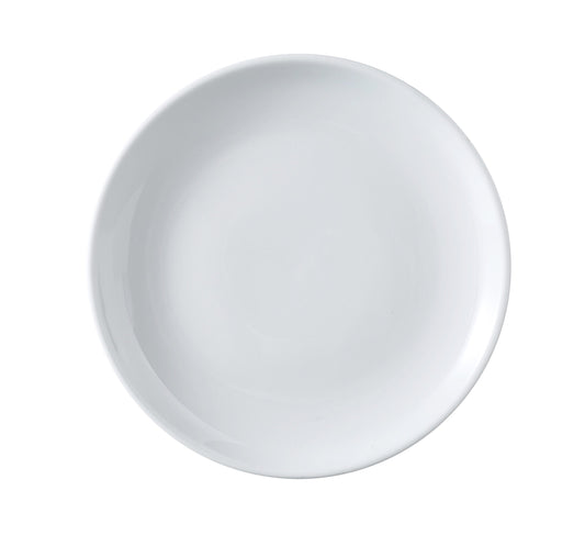 Elevate your dining experience with the Yanco Coupe Plate crafted from super white porcelain. Its sleek, rolled edge design adds a modern touch while ensuring durability. Perfectly sized for serving salads, desserts, and appetizers. This versatile plate is safe for dishwasher, oven, and microwave use, making it as practical as it is elegant.