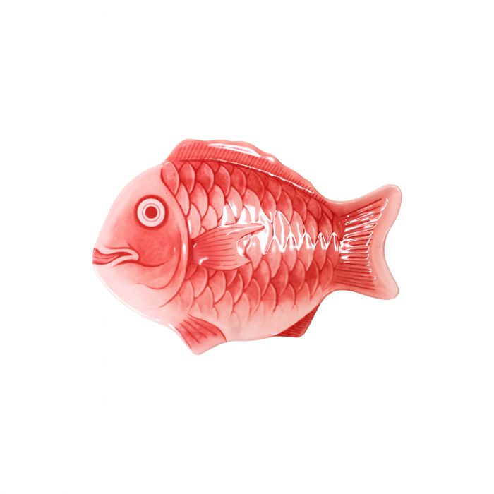 Thunder Group red fish shape melamine platter 12 inches dishwasher safe NSF