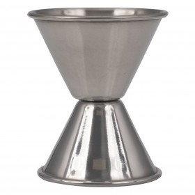stainless steel jigger stanton trading features a dual-sided design, offering precise measurements of 1 oz. on one side and 1-1/2 oz. on the other. Ideal for bartenders and cocktail enthusiasts, it ensures accurate pours for perfectly balanced drinks.