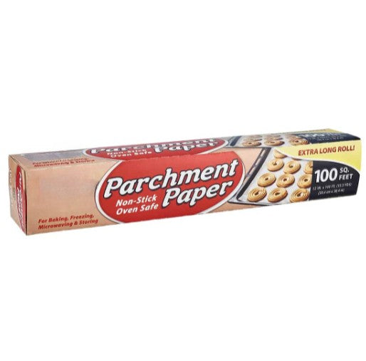 Parchment paper rolls, 15"x24', 12"x25', 12"x100', non-stick, heat-resistant, oven-safe, baking paper, cooking liner, food prep, disposable sheets, greaseproof, kitchen essential.