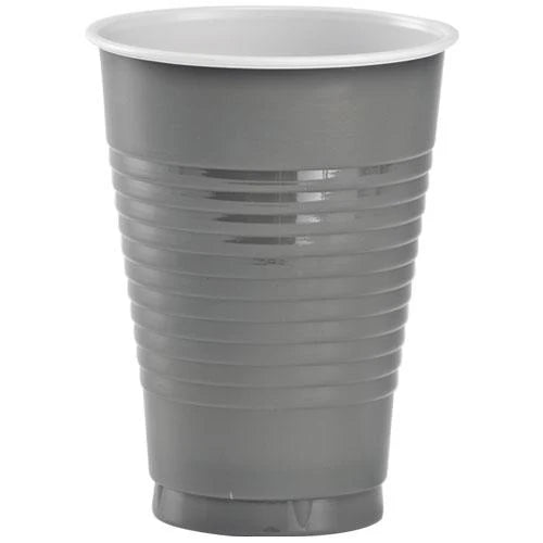 12oz Disposable Plastic Cups in Red, White, Blue, Black, Gold, Silver, Yellow, Orange, Pink, Light Blue, and Hot Pink. Sturdy, crack-resistant party cups for drinks, catering, and celebrations.