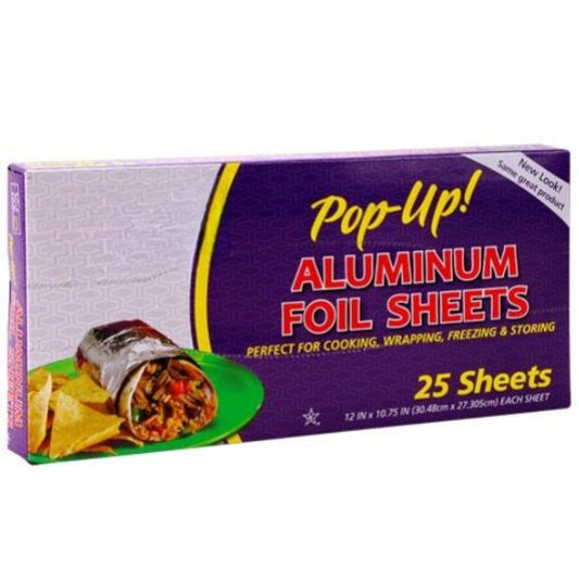 12"x10.75" pre-cut aluminum foil sheets, durable and tear-resistant, ideal for baking, cooking, grilling, and food storage. Perfect for home kitchens, restaurants, and catering services.