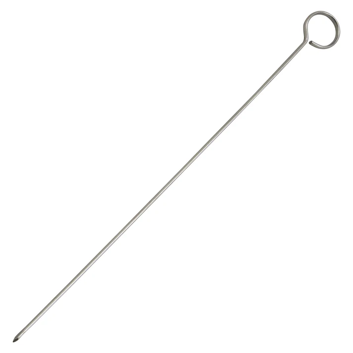 (10", 12", 8") Skewers 5/Pack is ideal for use with steak bites, peppers, onions, and other meats and vegetables. By twisting the skewer, the chef can make sure every side of the product gets cooked evenly, the flat needle keeps food from turning while cooking/grilling. A must-have in any restaurant or outdoor event.