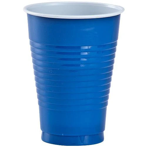12oz Disposable Plastic Cups in Red, White, Blue, Black, Gold, Silver, Yellow, Orange, Pink, Light Blue, and Hot Pink. Sturdy, crack-resistant party cups for drinks, catering, and celebrations.