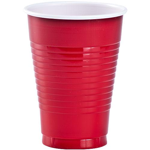 12oz Disposable Plastic Cups in Red, White, Blue, Black, Gold, Silver, Yellow, Orange, Pink, Light Blue, and Hot Pink. Sturdy, crack-resistant party cups for drinks, catering, and celebrations.