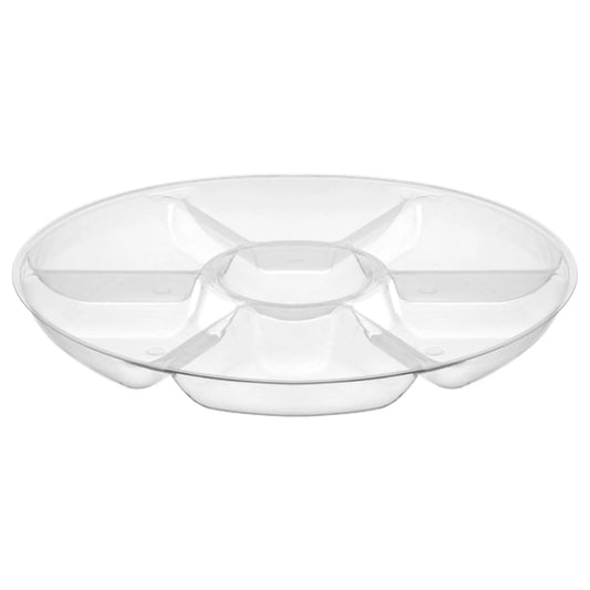 14" Clear 7-Compartment Platter – Durable plastic serving tray for appetizers, dips, and snacks. Perfect for catering, weddings, and parties. Lightweight, sturdy, and easy to clean for hassle-free entertaining.