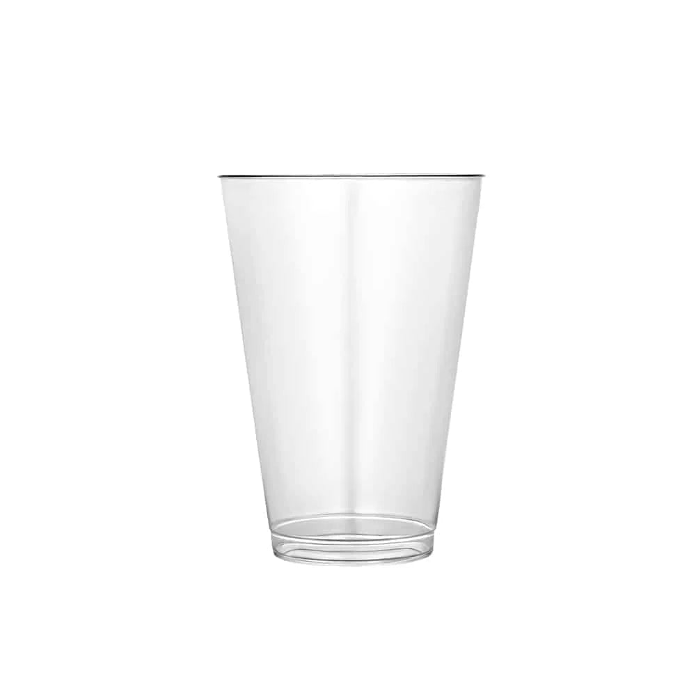 14oz premium clear plastic tumbler for weddings, parties, and events. Sturdy disposable drinkware for water, cocktails, and soft drinks. Elegant and durable design for all occasions.