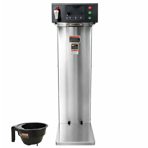 The Itallia FUSO1-W Stainless Steel Automatic Coffee Brewer - Dual Voltage is a commercial-grade automatic coffee brewer designed for cafés, restaurants, offices, and convenience stores requiring high-volume coffee production. It features programmable brewing profiles, pre-infusion and pulse brew technology for improved extraction, and dual-voltage adaptability for flexible installation.
