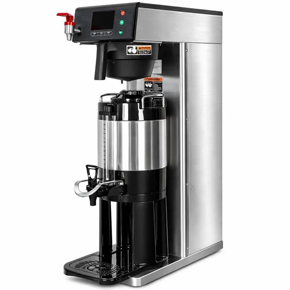 The Itallia FUSO1-W Stainless Steel Automatic Coffee Brewer - Dual Voltage is a commercial-grade automatic coffee brewer designed for cafés, restaurants, offices, and convenience stores requiring high-volume coffee production. It features programmable brewing profiles, pre-infusion and pulse brew technology for improved extraction, and dual-voltage adaptability for flexible installation.
