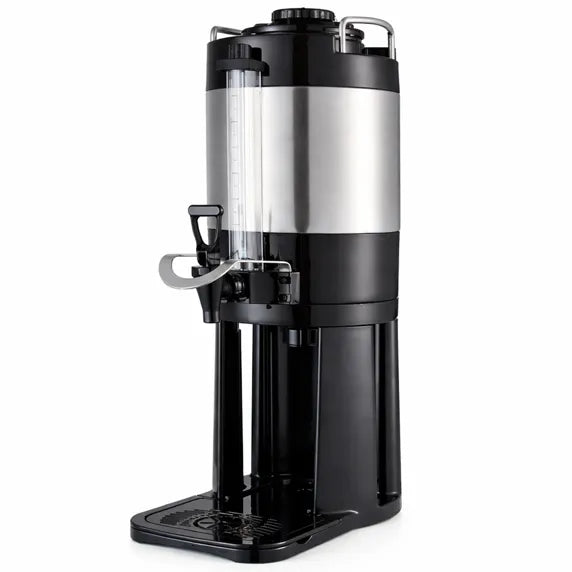 The Itallia AIR1 1.5 Gallon Thermal Coffee Server with Stand is designed for commercial beverage service applications including cafés, restaurants, hotels, catering operations, and office coffee stations. Comparable 1.5-gallon thermal servers feature double-wall stainless steel vacuum insulation that keeps coffee hot for 4–6 hours without external heat sources.