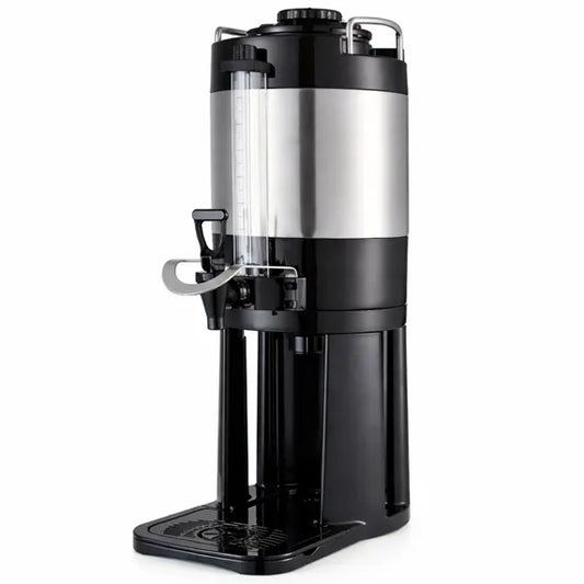 The Itallia AIR1 1.5 Gallon Thermal Coffee Server with Stand is designed for commercial beverage service applications including cafés, restaurants, hotels, catering operations, and office coffee stations. Comparable 1.5-gallon thermal servers feature double-wall stainless steel vacuum insulation that keeps coffee hot for 4–6 hours without external heat sources.