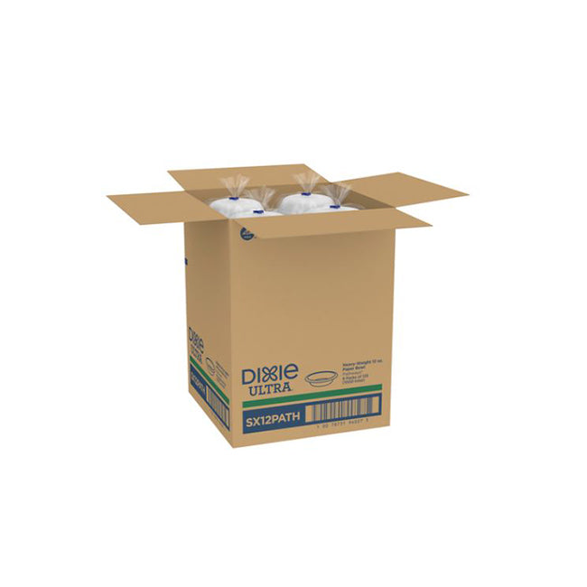 12oz White Printed Ultra Pathways Heavy-Weight Paper Disposable Bowl