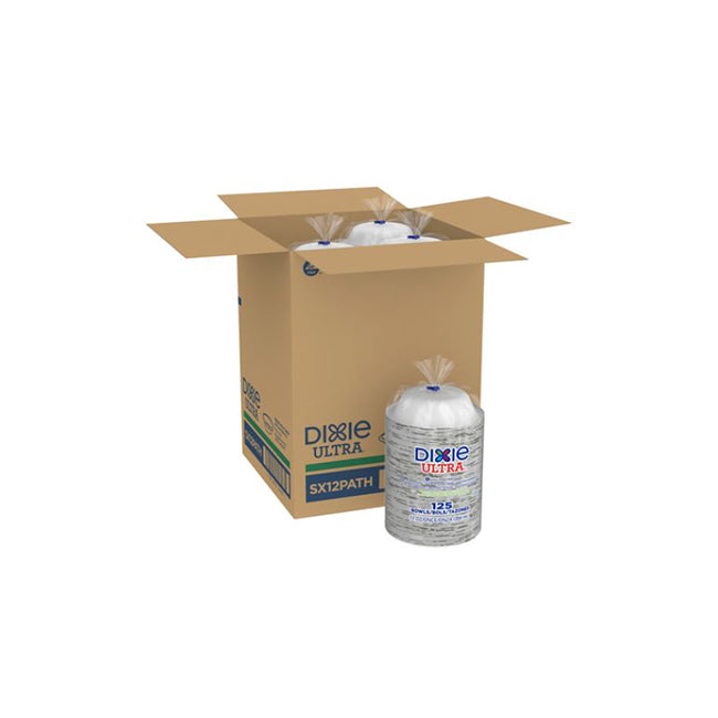 12oz White Printed Ultra Pathways Heavy-Weight Paper Disposable Bowl