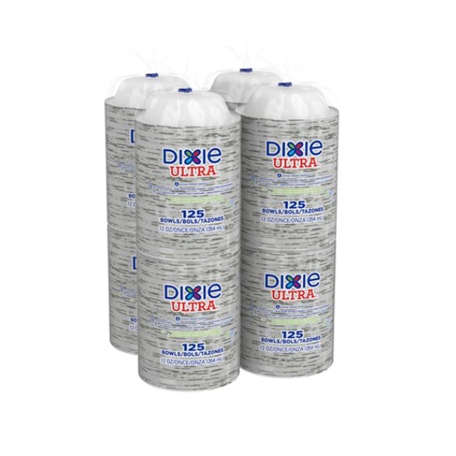 12oz White Printed Ultra Pathways Heavy-Weight Paper Disposable Bowl
