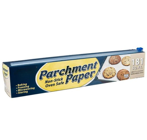 15" x 150' parchment paper roll, non-stick, heat-resistant, greaseproof, oven-safe, baking liner, food prep, disposable sheets, kitchen essential, professional cooking.