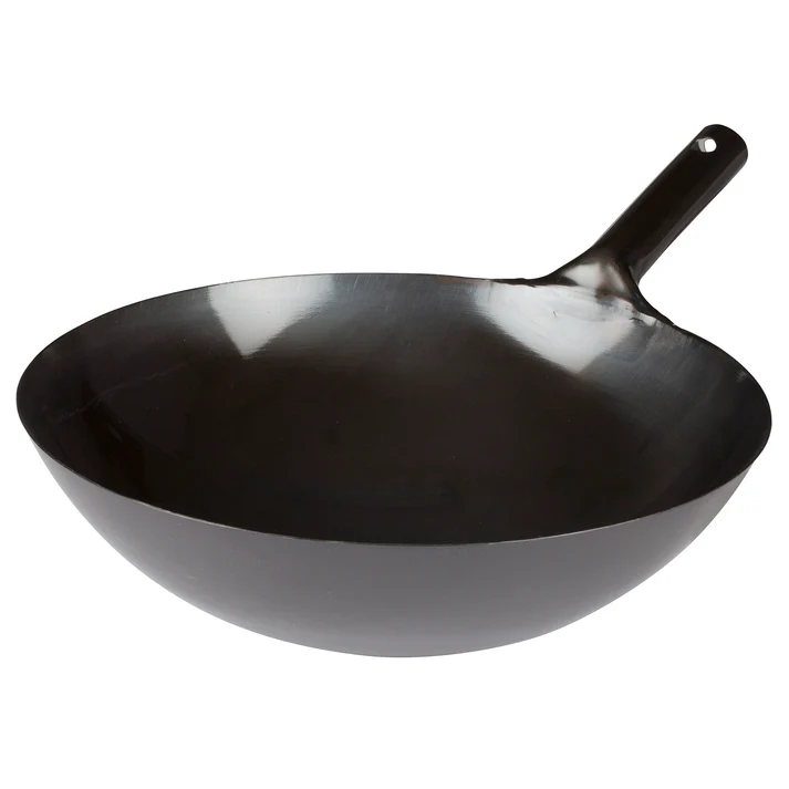 (14", 16") Wok 12/Pack is designed for commercial kitchens and culinary professionals. Made from heavy-duty carbon steel, it provides excellent heat retention and even cooking, making it ideal for stir-frying, sautéing, and other high-heat cooking methods.