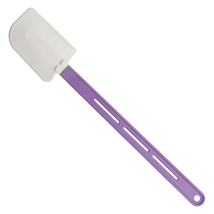 (10-1/2", 14", 16-1/4") Silicone Scraper 12/Pack solves the challenges of maintaining an allergen aware kitchen! Improve customer dining experiences while raising the bar for food safety. Designed to withstand high temperatures of up to 600°F(315°C). Prevent cross-contaminating allergens, whether its gluten, nuts or more, use this stand-out purple color to designate these scrapers as allergen-free.