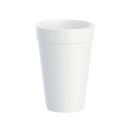 Dart 16oz White Disposable Insulated Foam Drinking Cup