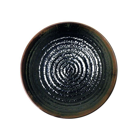 Tenmoku melamine round plate large dark finish commercial dinnerware